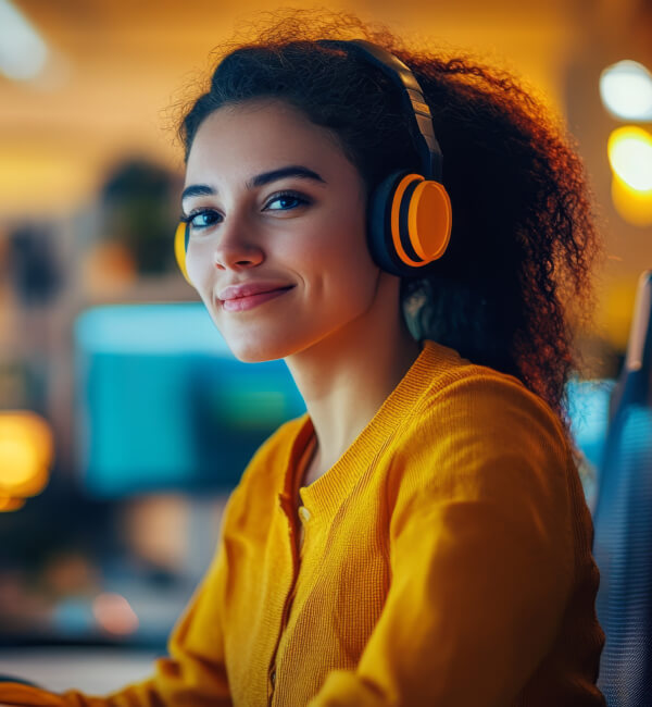 customer service representative with headset